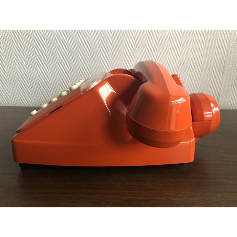 Téléphone Socotel orange à touches des années 80