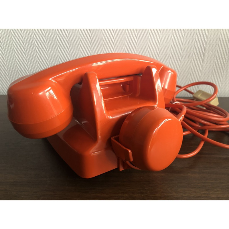 Téléphone Socotel orange à touches des années 80