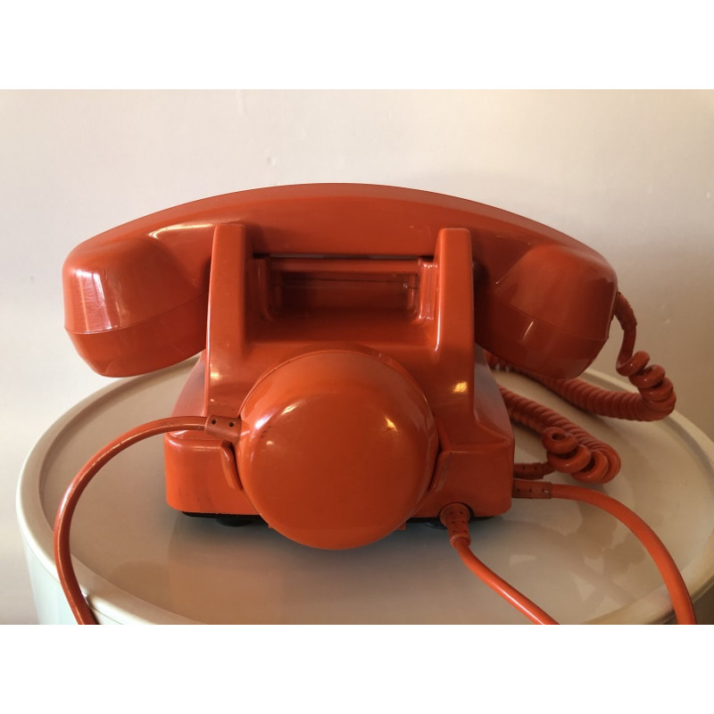 Téléphone Socotel orange à touches des années 70 80