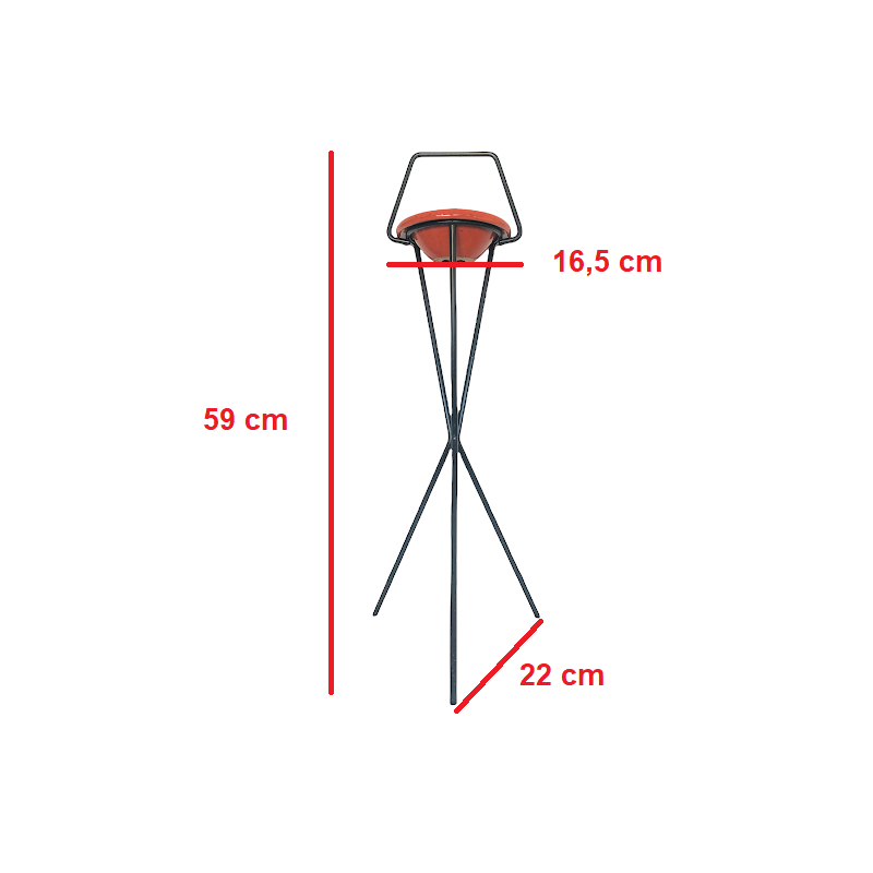 Cendrier céramique sur pied tripode - Guillot France