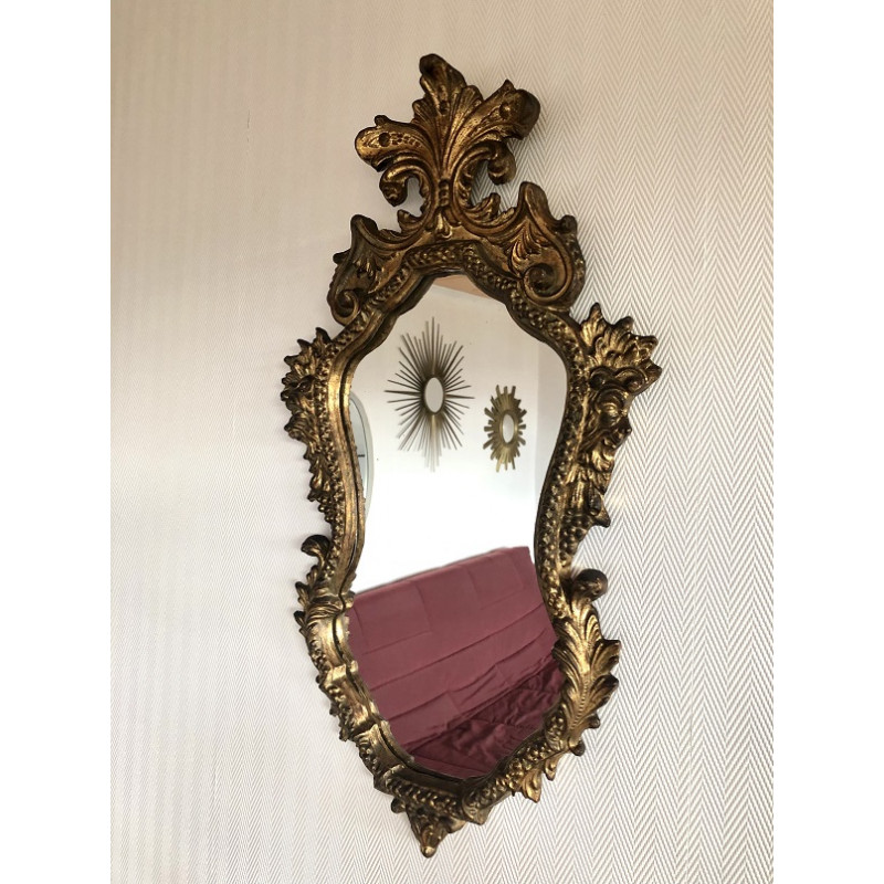 Miroir style baroque en résine des années 70