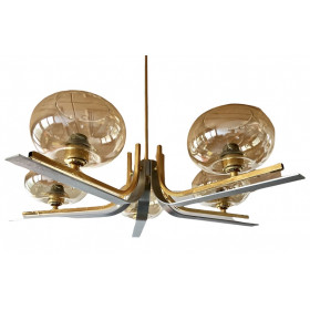 Lustre 5 feux design des années 70