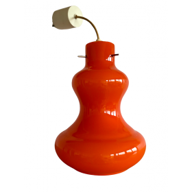 Suspension en opaline orange vintage des années 70