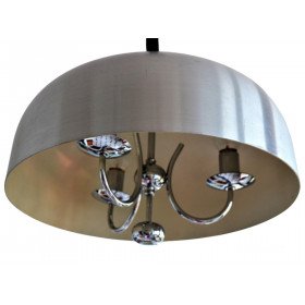 Suspension 3 feux en alu brossé vintage 1970s