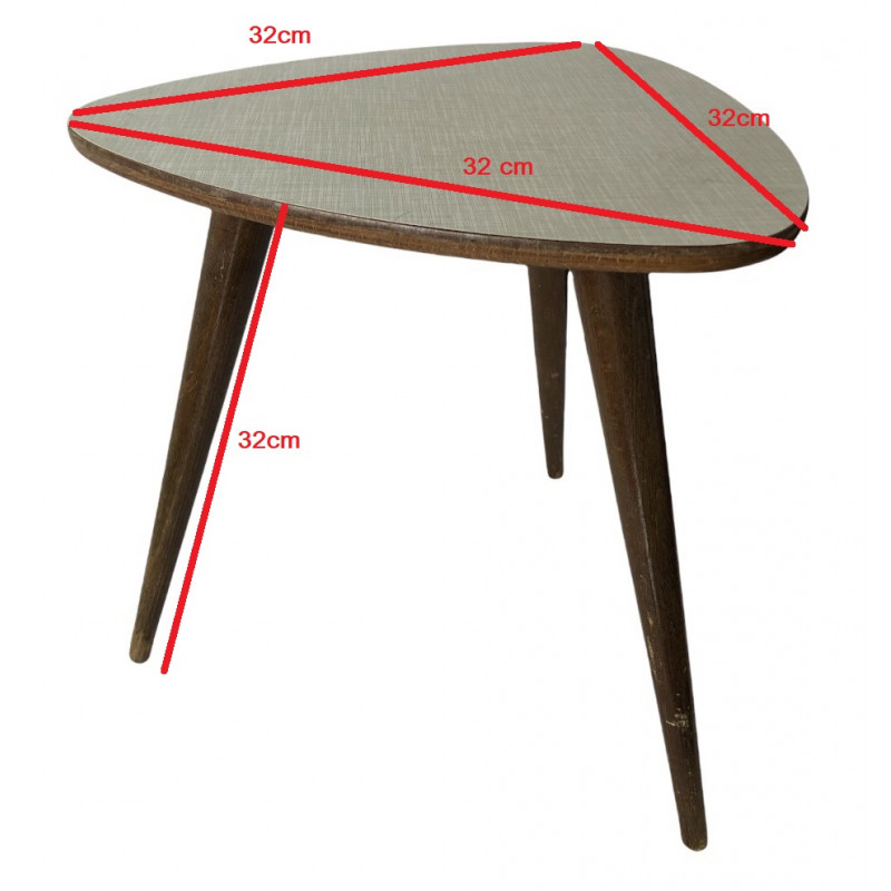 Table tripode formica pieds compas vintage 60 70