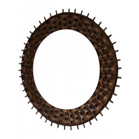 Miroir soleil en rotin vintage 1960s