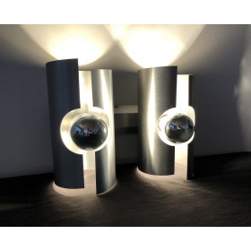 Appliques murales Space Age alu brossé vintage 1970