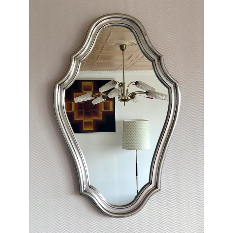 Miroir Baroque argenté 66x42cm