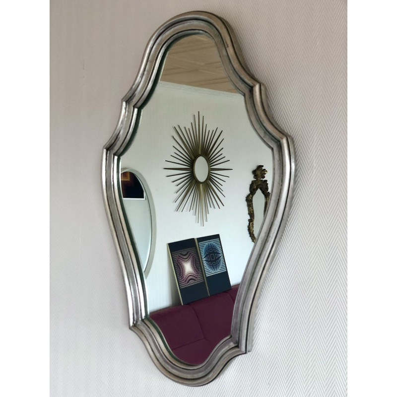 Miroir Baroque argenté 66x42cm